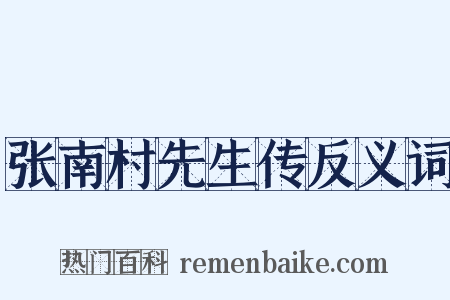 张南村先生传反义词是什么意思的图片